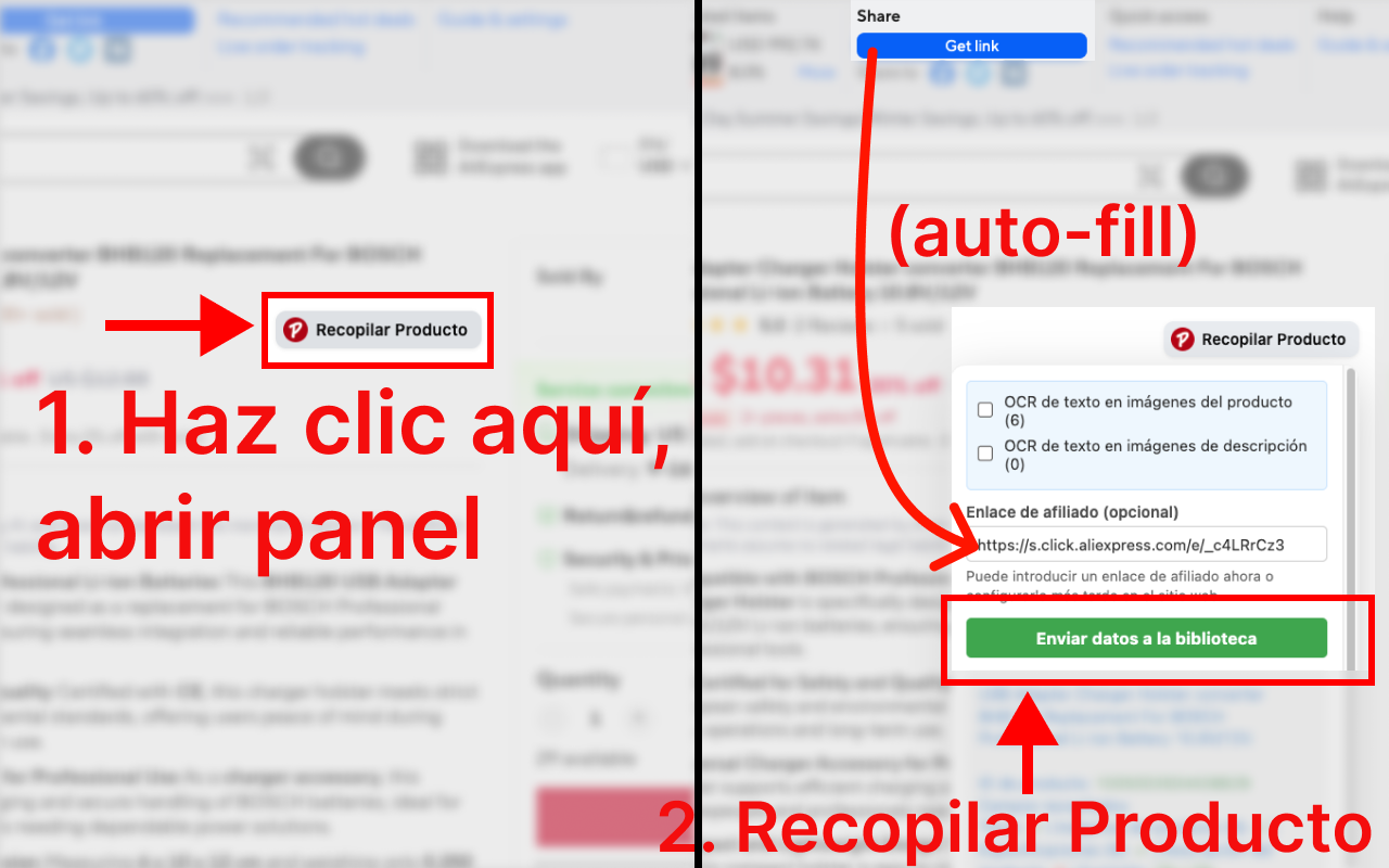 PromoLeaz para AliExpress Extracción en 1 clic