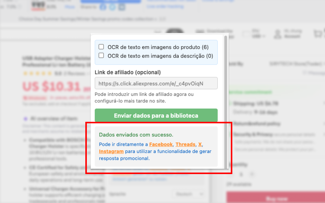 PromoLeaz para AliExpress Configuração de links