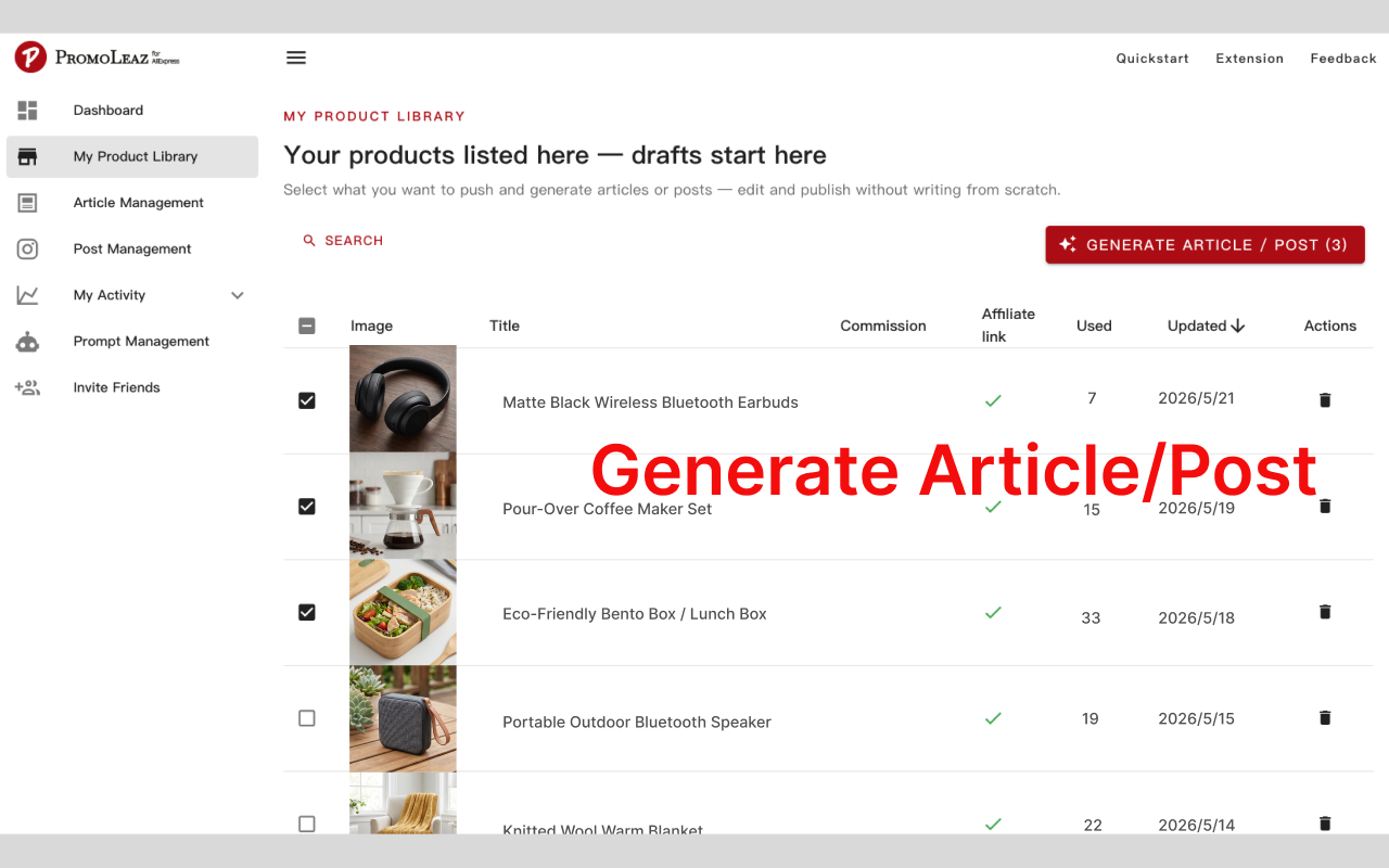 PromoLeaz for AliExpress AI Blog & Social