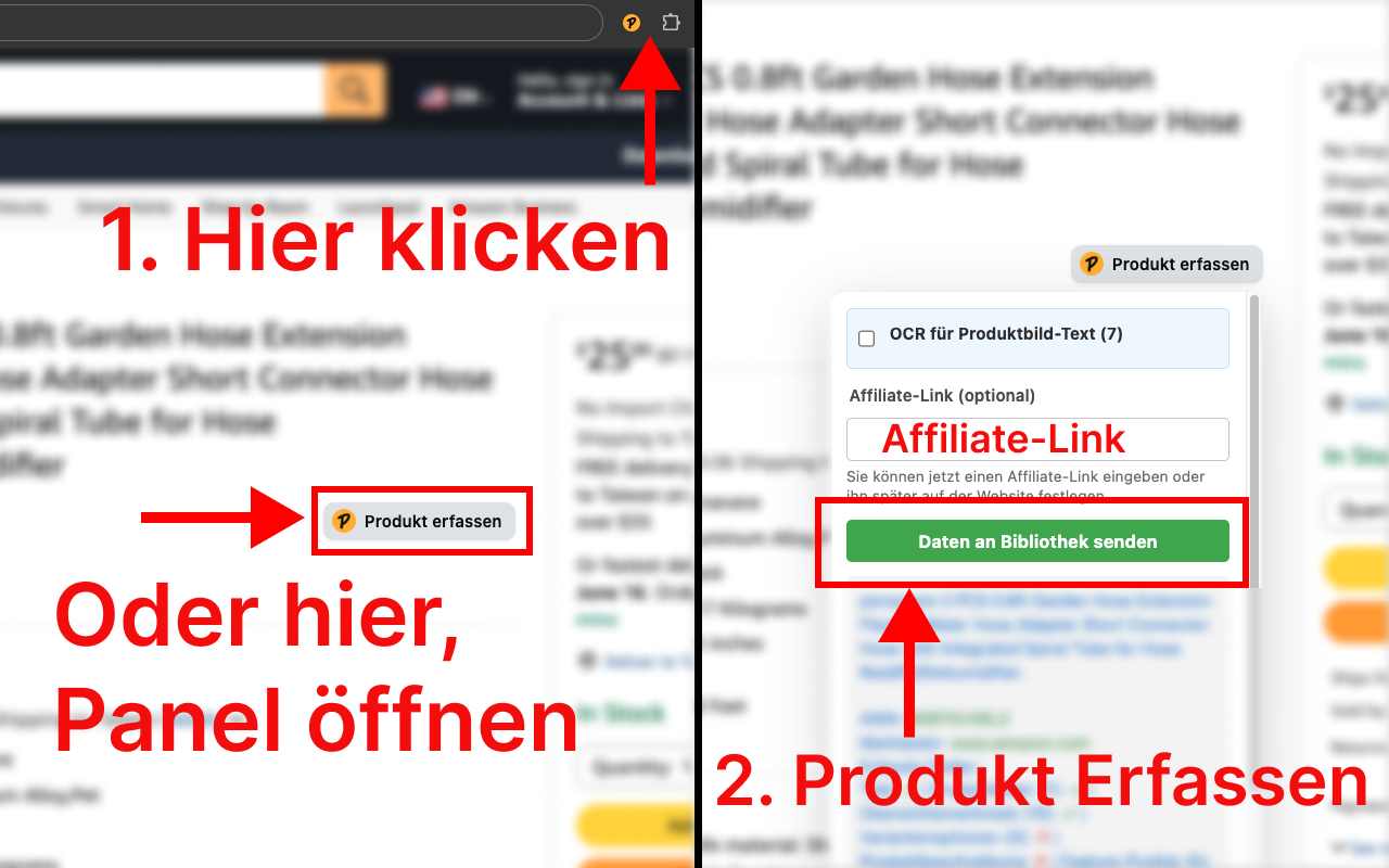 PromoLeaz für Amazon 1-Klick-Extraktion