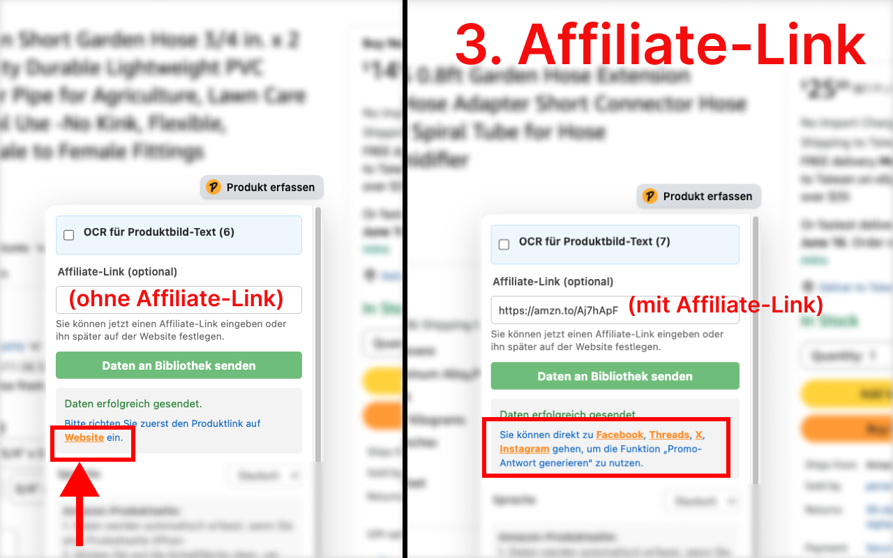 PromoLeaz für Amazon Link-Konfiguration