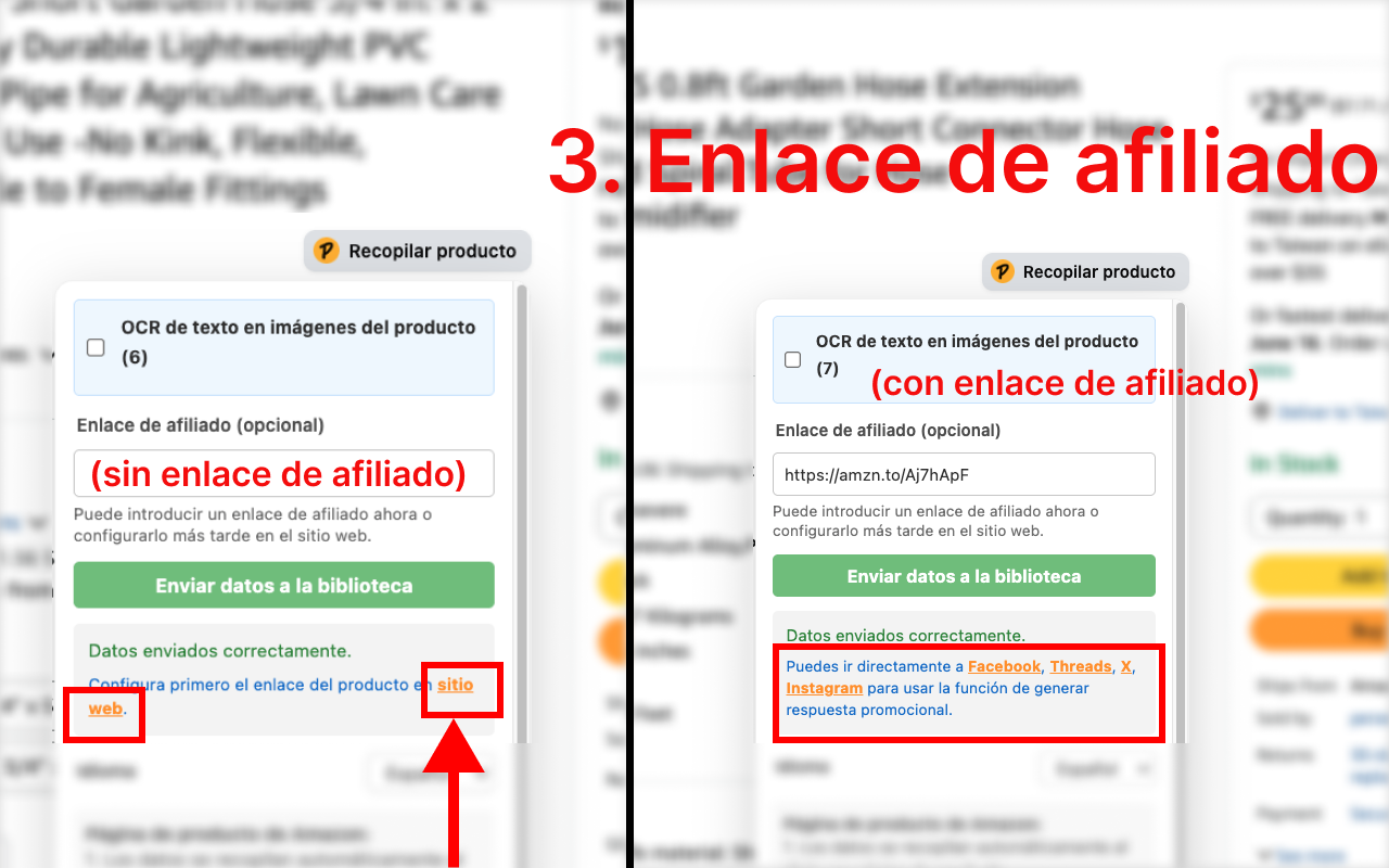 PromoLeaz para Amazon Configuración de enlaces