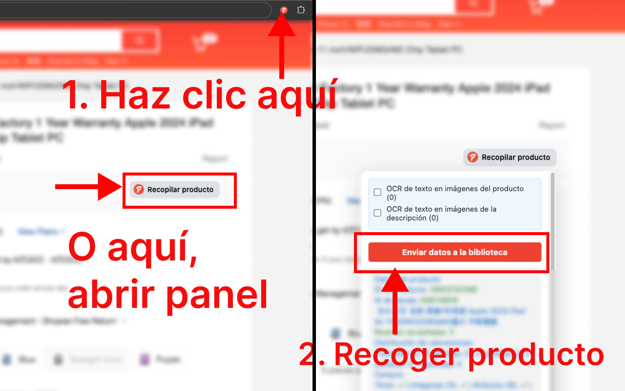 Extensión de Extracción con un clic PromoLeaz para Shopee