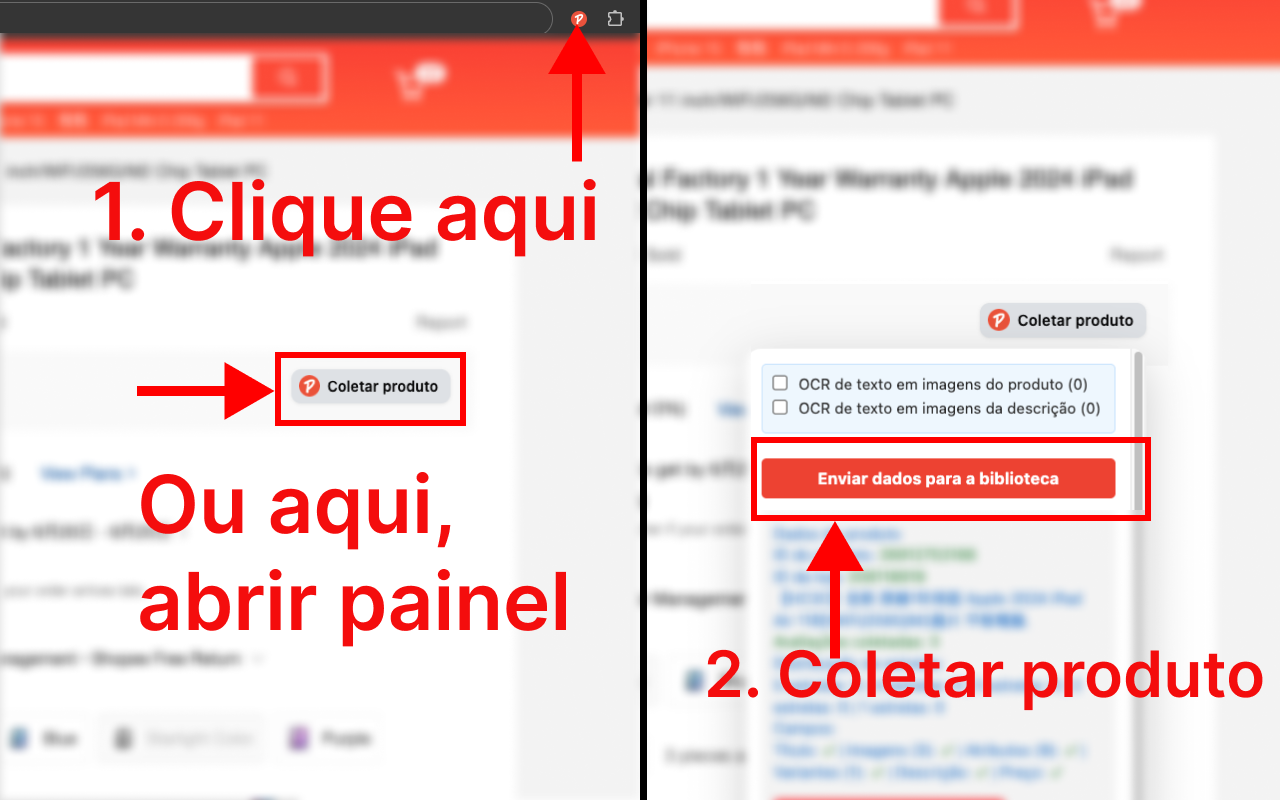 Extensão de Extração com Um Clique PromoLeaz para Shopee