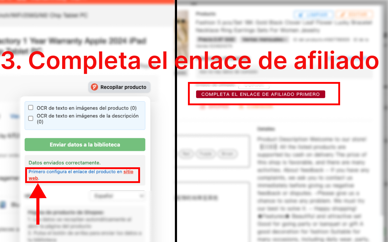 Configuración del enlace de afiliado en PromoLeaz para Shopee