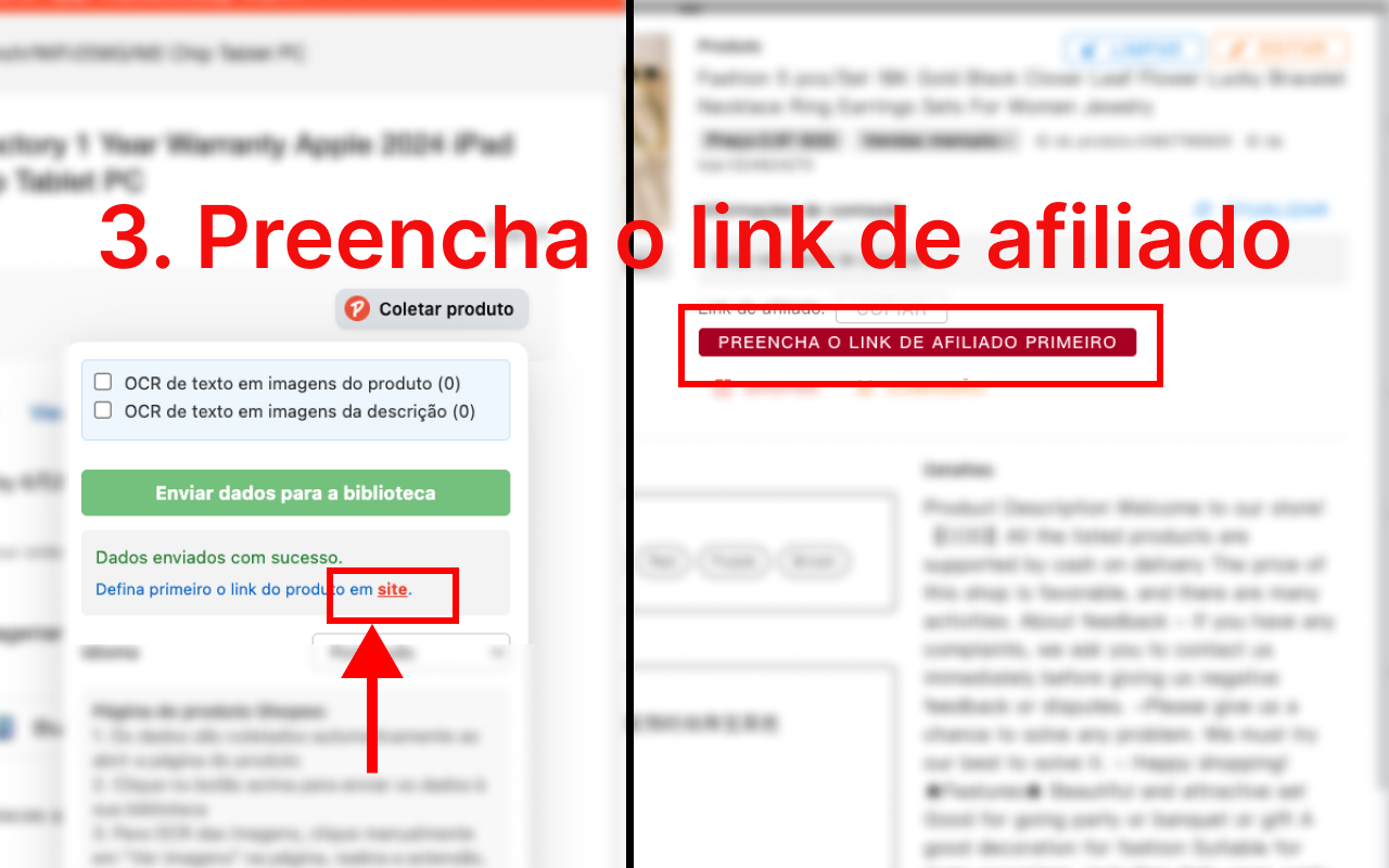 Configuração de Link de Afiliado no Painel PromoLeaz para Shopee