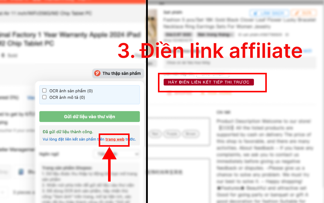 Thiết lập link tiếp thị liên kết trên hệ thống PromoLeaz for Shopee